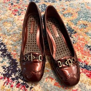 Liz Claiborne Brown Patent Leather Heels Size 8